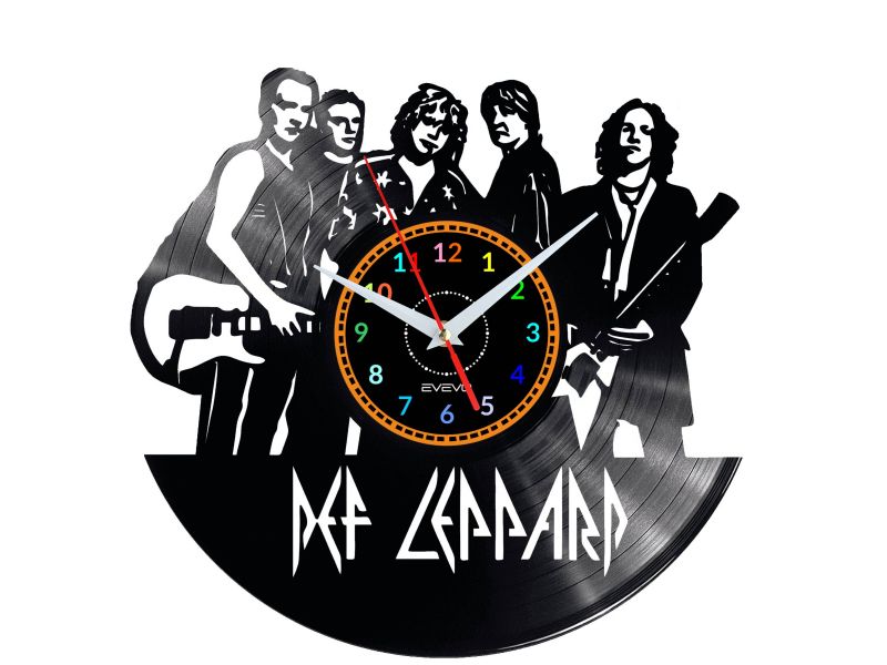 Def Leppard Zegar Ścienny Płyta Winylowa Nowoczesny Dekoracyjny Na Prezent Urodziny