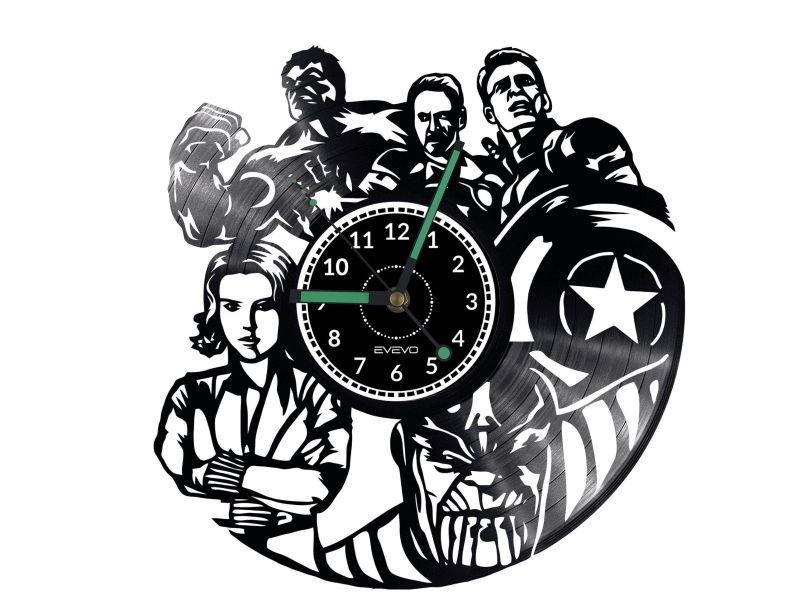 Avengers Vinyl Zegar Ścienny Płyta Winylowa Nowoczesny Dekoracyjny Na Prezent Urodziny