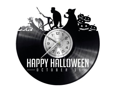 happy halloween Vinyl Zegar Ścienny Płyta Winylowa Nowoczesny Dekoracyjny Na Prezent Urodziny