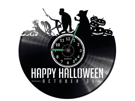 happy halloween Vinyl Zegar Ścienny Płyta Winylowa Nowoczesny Dekoracyjny Na Prezent Urodziny