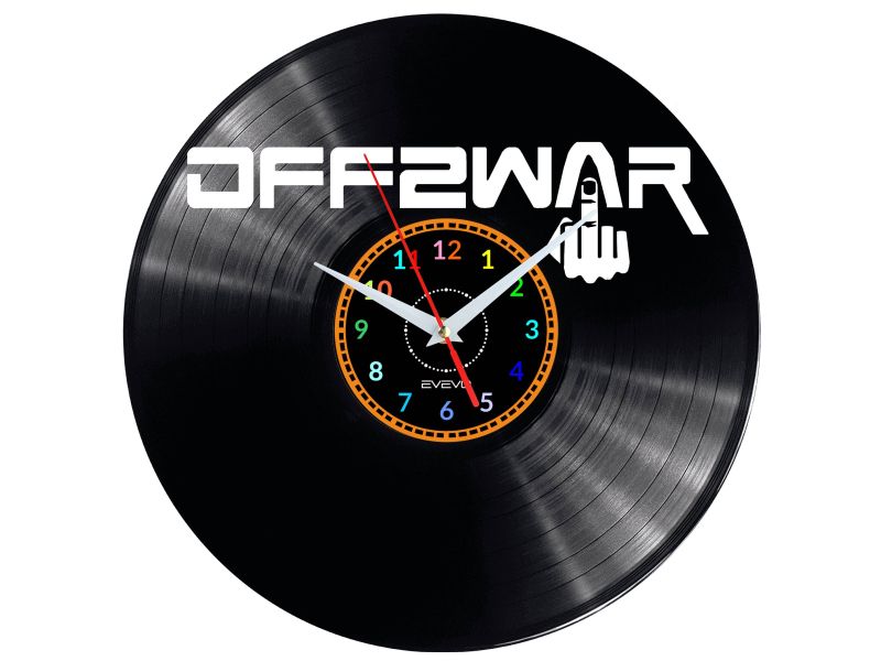 off2War Vinyl Zegar Ścienny Płyta Winylowa Nowoczesny Dekoracyjny Na Prezent Urodziny