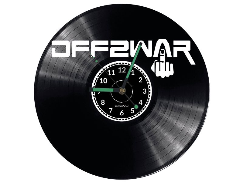 off2War Vinyl Zegar Ścienny Płyta Winylowa Nowoczesny Dekoracyjny Na Prezent Urodziny