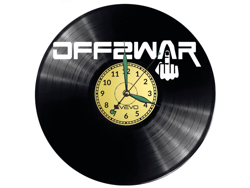 off2War Vinyl Zegar Ścienny Płyta Winylowa Nowoczesny Dekoracyjny Na Prezent Urodziny