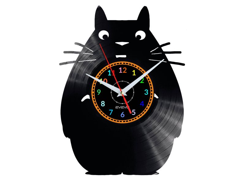 Totoro Vinyl Zegar Ścienny Płyta Winylowa Nowoczesny Dekoracyjny Na Prezent Urodziny