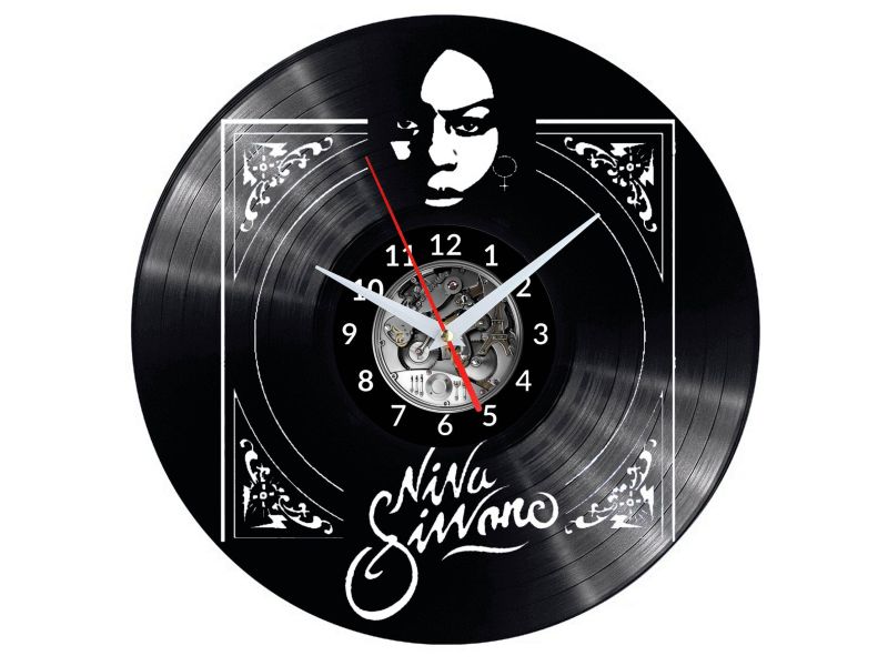 nina simone Vinyl Zegar Ścienny Płyta Winylowa Nowoczesny Dekoracyjny Na Prezent Urodziny