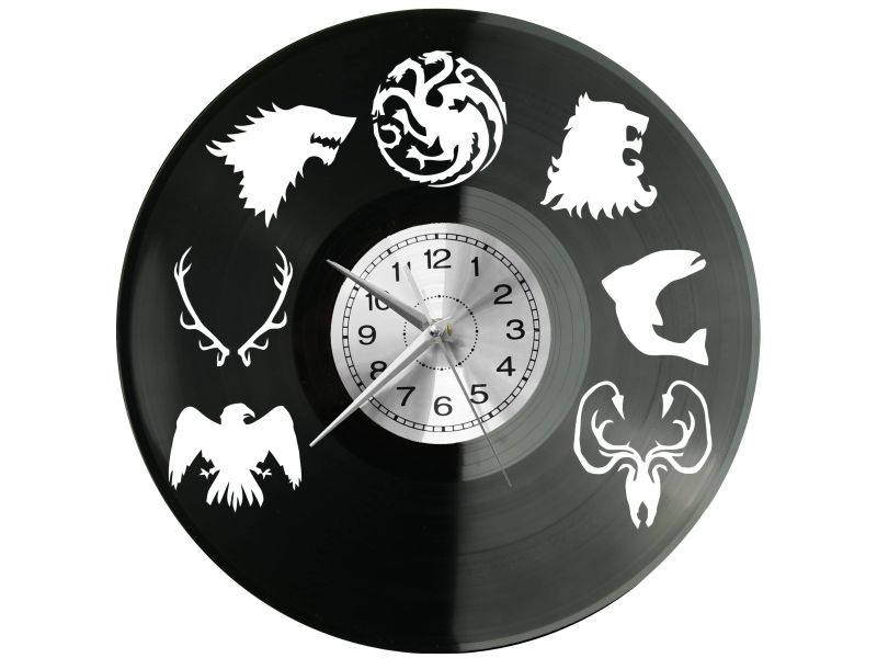 Game of Thrones Gra o Tron Vinyl Zegar Ścienny Płyta Winylowa Nowoczesny Dekoracyjny Na Prezent Urodziny