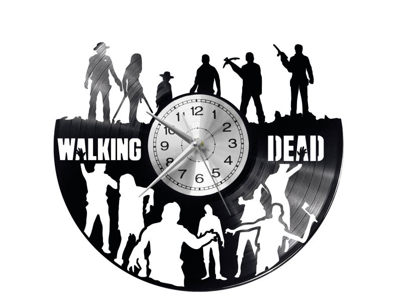 Walking Dead ŻYWE TRUPY Vinyl Zegar Ścienny Płyta Winylowa Nowoczesny Dekoracyjny Na Prezent Urodziny