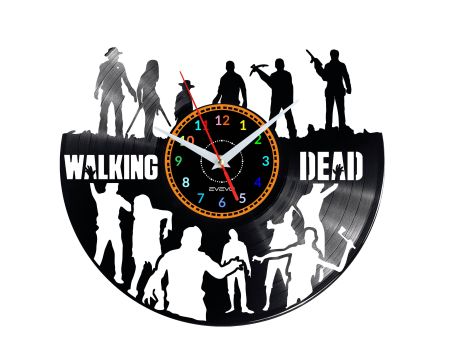 Walking Dead ŻYWE TRUPY Vinyl Zegar Ścienny Płyta Winylowa Nowoczesny Dekoracyjny Na Prezent Urodziny