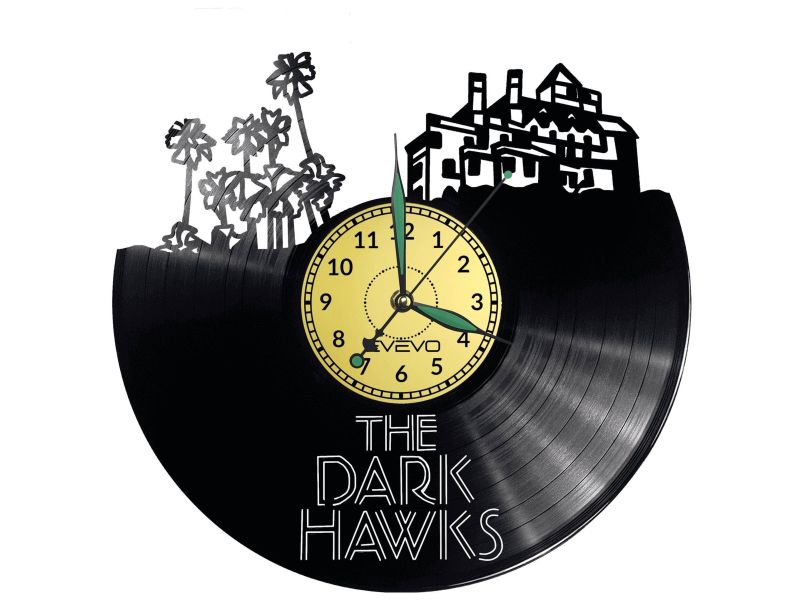 THE DARK HAWKS Vinyl Zegar Ścienny Płyta Winylowa Nowoczesny Dekoracyjny Na Prezent Urodziny