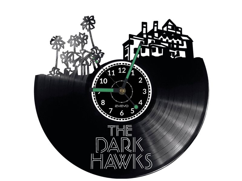 THE DARK HAWKS Vinyl Zegar Ścienny Płyta Winylowa Nowoczesny Dekoracyjny Na Prezent Urodziny