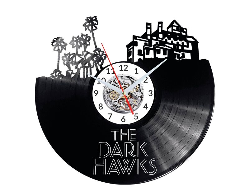 THE DARK HAWKS Vinyl Zegar Ścienny Płyta Winylowa Nowoczesny Dekoracyjny Na Prezent Urodziny