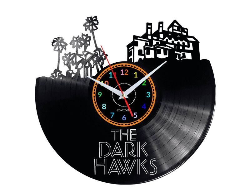 THE DARK HAWKS Vinyl Zegar Ścienny Płyta Winylowa Nowoczesny Dekoracyjny Na Prezent Urodziny