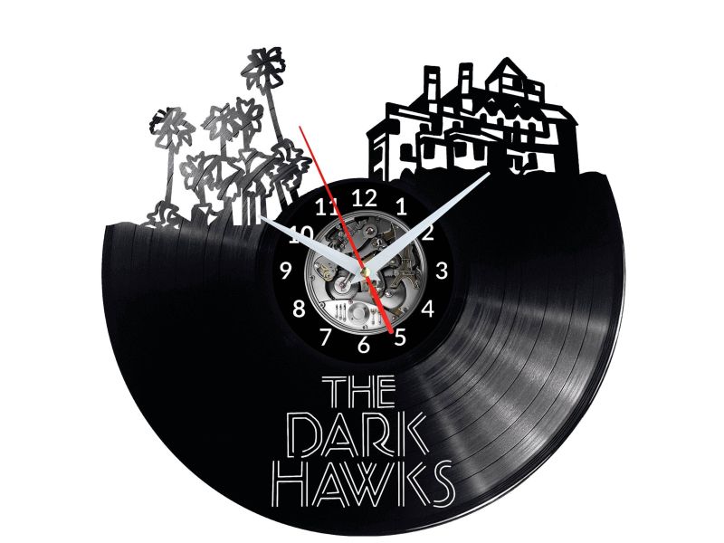 THE DARK HAWKS Vinyl Zegar Ścienny Płyta Winylowa Nowoczesny Dekoracyjny Na Prezent Urodziny