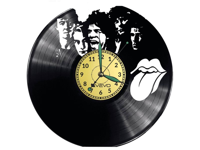 THE ROLLING STONES Vinyl Zegar Ścienny Płyta Winylowa Nowoczesny Dekoracyjny Na Prezent Urodziny