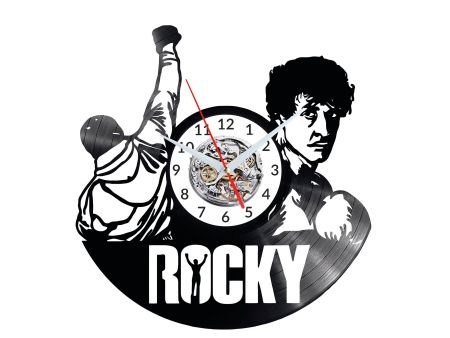 Rocky Vinyl Zegar Ścienny Płyta Winylowa Nowoczesny Dekoracyjny Na Prezent Urodziny