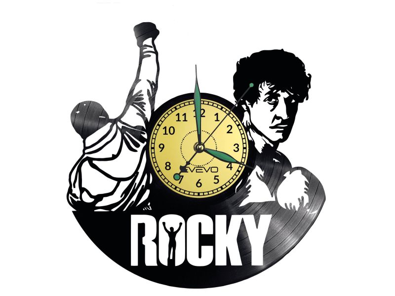 Rocky Vinyl Zegar Ścienny Płyta Winylowa Nowoczesny Dekoracyjny Na Prezent Urodziny