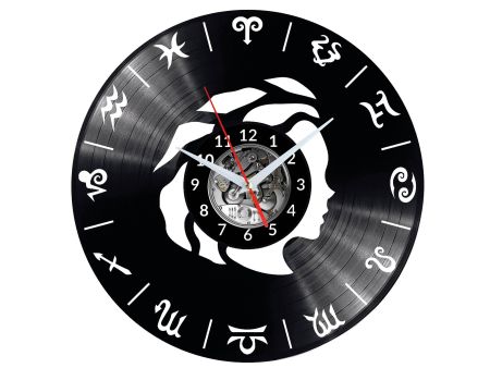 ZNAK ZODIAKU PANNA Vinyl Zegar Ścienny Płyta Winylowa Nowoczesny Dekoracyjny Na Prezent Urodziny