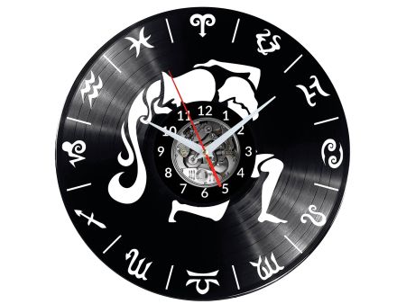 ZNAK ZODIAKU WODNIK Vinyl Zegar Ścienny Płyta Winylowa Nowoczesny Dekoracyjny Na Prezent Urodziny