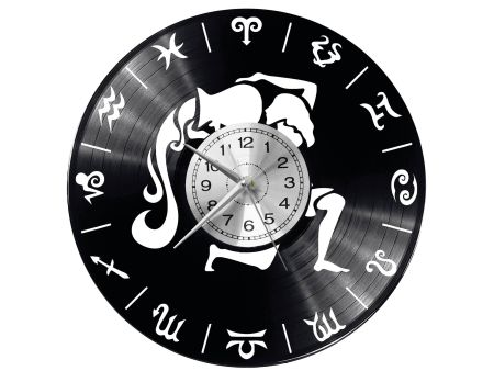 ZNAK ZODIAKU WODNIK Vinyl Zegar Ścienny Płyta Winylowa Nowoczesny Dekoracyjny Na Prezent Urodziny