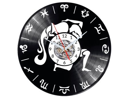 ZNAK ZODIAKU WODNIK Vinyl Zegar Ścienny Płyta Winylowa Nowoczesny Dekoracyjny Na Prezent Urodziny