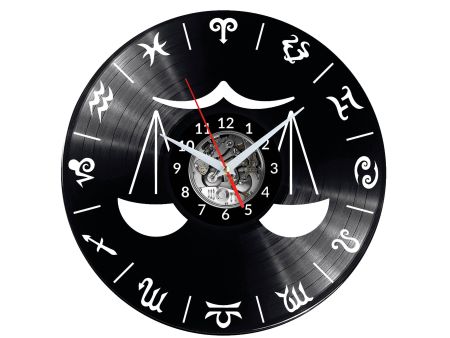 ZNAK ZODIAKU WAGA Vinyl Zegar Ścienny Płyta Winylowa Nowoczesny Dekoracyjny Na Prezent Urodziny