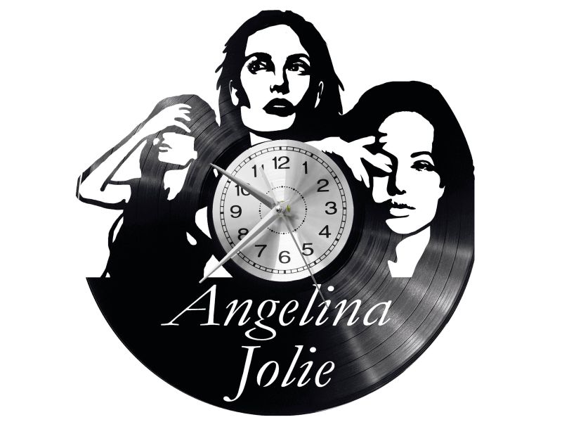 ANGELINA JOLIE Vinyl Zegar Ścienny Płyta Winylowa Nowoczesny Dekoracyjny Na Prezent Urodziny