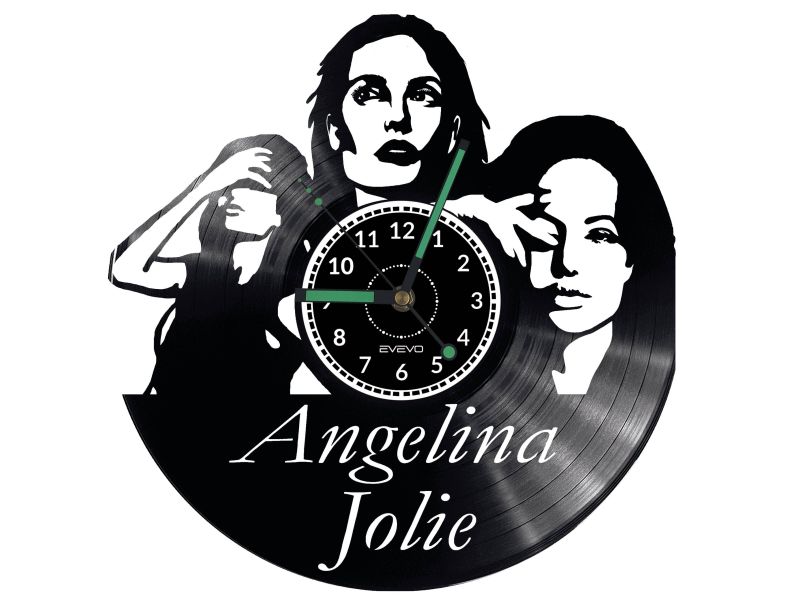 ANGELINA JOLIE Vinyl Zegar Ścienny Płyta Winylowa Nowoczesny Dekoracyjny Na Prezent Urodziny