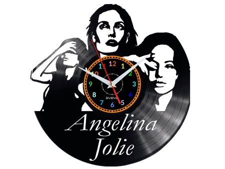 ANGELINA JOLIE Vinyl Zegar Ścienny Płyta Winylowa Nowoczesny Dekoracyjny Na Prezent Urodziny