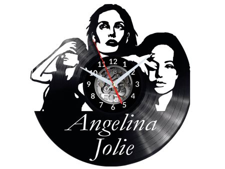 ANGELINA JOLIE Vinyl Zegar Ścienny Płyta Winylowa Nowoczesny Dekoracyjny Na Prezent Urodziny