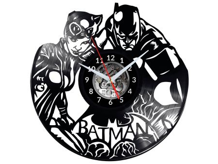 Batman & Catwoman Vinyl Zegar Ścienny Płyta Winylowa Nowoczesny Dekoracyjny Na Prezent Urodziny