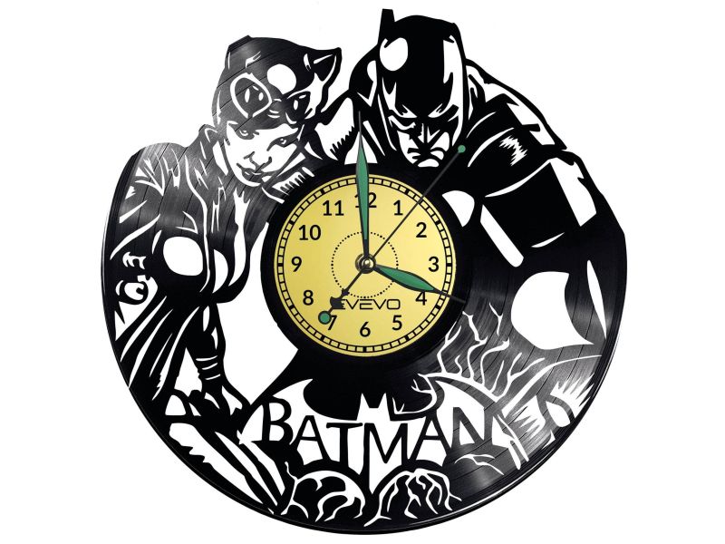 Batman & Catwoman Vinyl Zegar Ścienny Płyta Winylowa Nowoczesny Dekoracyjny Na Prezent Urodziny