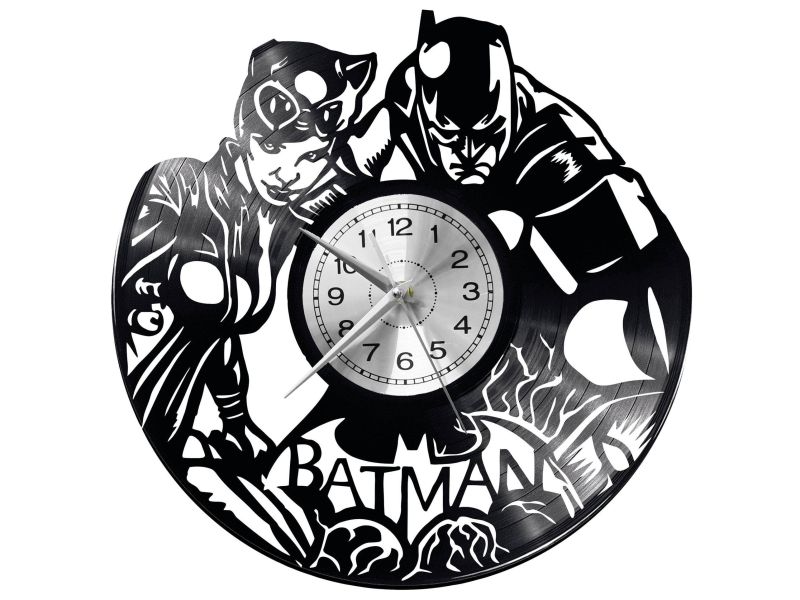 Batman & Catwoman Vinyl Zegar Ścienny Płyta Winylowa Nowoczesny Dekoracyjny Na Prezent Urodziny