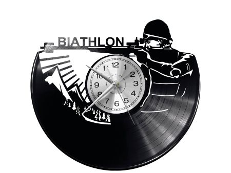 Biathlon Vinyl Zegar Ścienny Płyta Winylowa Nowoczesny Dekoracyjny Na Prezent Urodziny