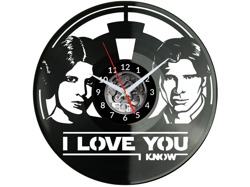 Leia and Han Solo Vinyl Zegar Ścienny Płyta Winylowa Nowoczesny Dekoracyjny Na Prezent Urodziny