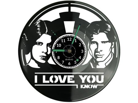 Leia and Han Solo Vinyl Zegar Ścienny Płyta Winylowa Nowoczesny Dekoracyjny Na Prezent Urodziny