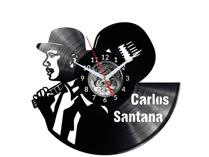 CARLOS SANTANA Vinyl Zegar Ścienny Płyta Winylowa Nowoczesny Dekoracyjny Na Prezent Urodziny