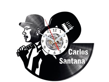 CARLOS SANTANA Vinyl Zegar Ścienny Płyta Winylowa Nowoczesny Dekoracyjny Na Prezent Urodziny