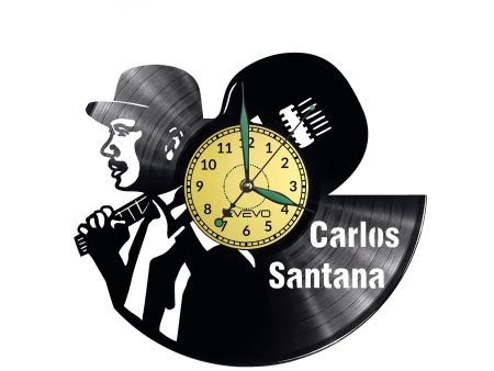 CARLOS SANTANA Vinyl Zegar Ścienny Płyta Winylowa Nowoczesny Dekoracyjny Na Prezent Urodziny