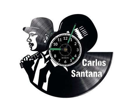 CARLOS SANTANA Vinyl Zegar Ścienny Płyta Winylowa Nowoczesny Dekoracyjny Na Prezent Urodziny