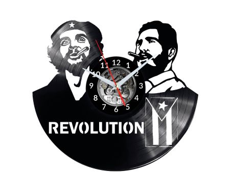 CHE GUEVARA FIDEL CASTRO Vinyl Zegar Ścienny Płyta Winylowa Nowoczesny Dekoracyjny Na Prezent Urodziny