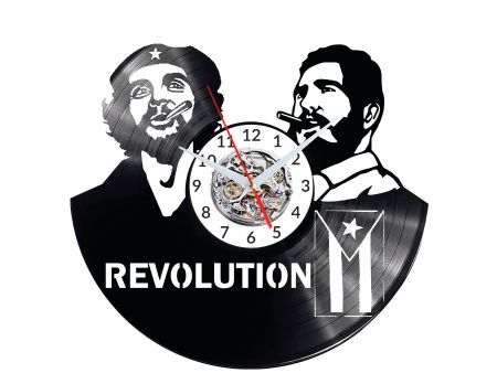 CHE GUEVARA FIDEL CASTRO Vinyl Zegar Ścienny Płyta Winylowa Nowoczesny Dekoracyjny Na Prezent Urodziny