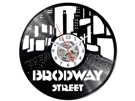 Broadway STREET Vinyl Zegar Ścienny Płyta Winylowa Nowoczesny 
Dekoracyjny Na Prezent Urodziny