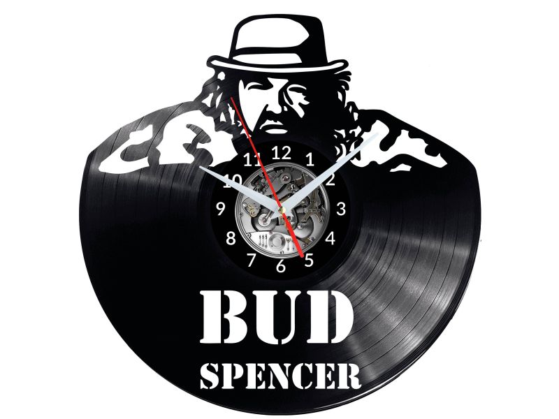 BUD SPENCER Vinyl Zegar Ścienny Płyta Winylowa Nowoczesny 
Dekoracyjny Na Prezent Urodziny