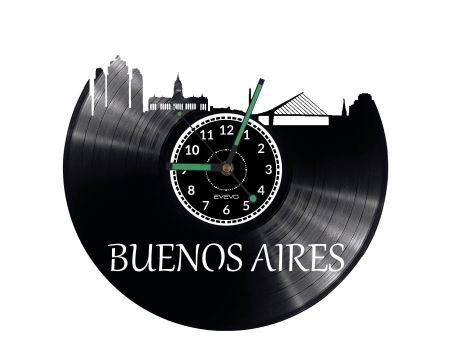 BUENOS AIRES CITY ARGENTINA Vinyl Zegar Ścienny Płyta Winylowa Nowoczesny 
Dekoracyjny Na Prezent Urodziny