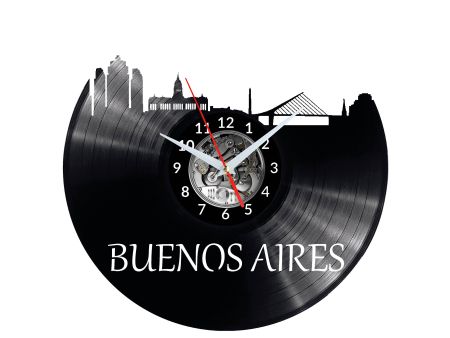 BUENOS AIRES CITY ARGENTINA Vinyl Zegar Ścienny Płyta Winylowa Nowoczesny 
Dekoracyjny Na Prezent Urodziny