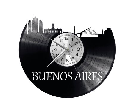 BUENOS AIRES CITY ARGENTINA Vinyl Zegar Ścienny Płyta Winylowa Nowoczesny 
Dekoracyjny Na Prezent Urodziny