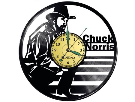 CHUCK NORRIS Vinyl Zegar Ścienny Płyta Winylowa Nowoczesny 
Dekoracyjny Na Prezent Urodziny