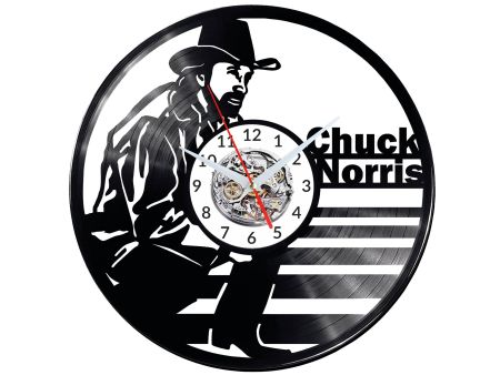 CHUCK NORRIS Vinyl Zegar Ścienny Płyta Winylowa Nowoczesny 
Dekoracyjny Na Prezent Urodziny