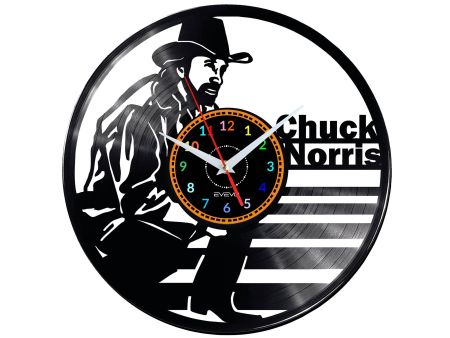 CHUCK NORRIS Vinyl Zegar Ścienny Płyta Winylowa Nowoczesny 
Dekoracyjny Na Prezent Urodziny