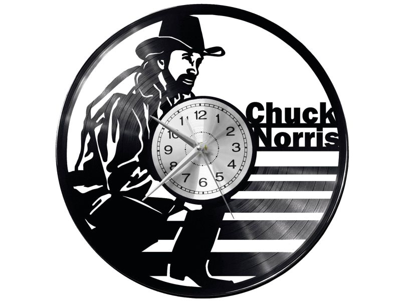 CHUCK NORRIS Vinyl Zegar Ścienny Płyta Winylowa Nowoczesny 
Dekoracyjny Na Prezent Urodziny